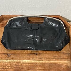 Hobo The Original Black Leather Handbag Clutch Bag